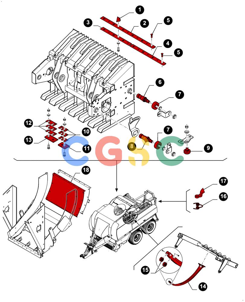 凯斯零件查询(LB433S) - BIG RECTANGULAR BALER (9/08-12/12) (00.00LB025[01]) - MAINTENANCE PARTS, PLUNGER AND PLUNGER ROLLERS, NEEDLES Case Agriculture