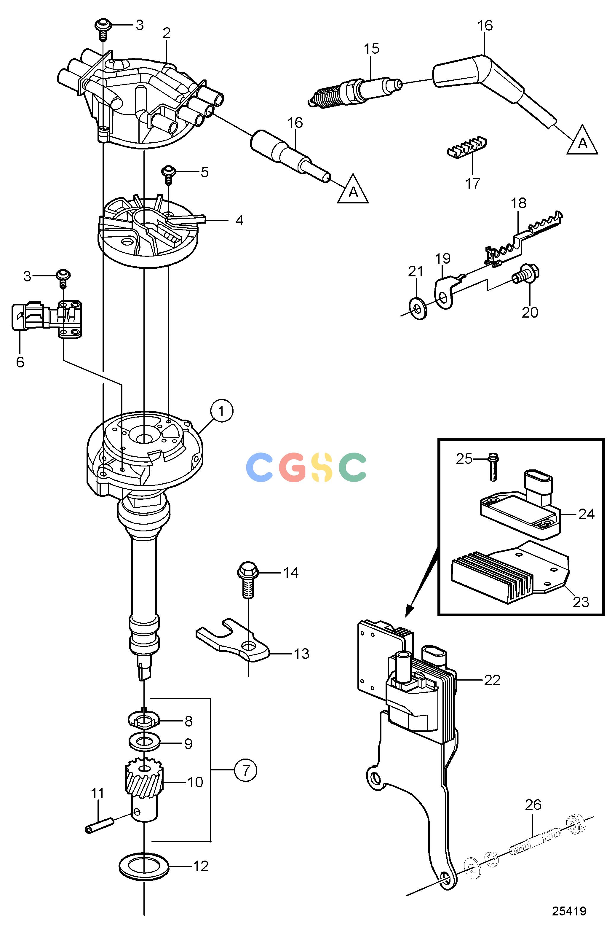 沃尔沃零件查询4.3GXiE-P; 4.3GXiE-QIgnitionIgnitionEPC Volvo Penta Parts catalog