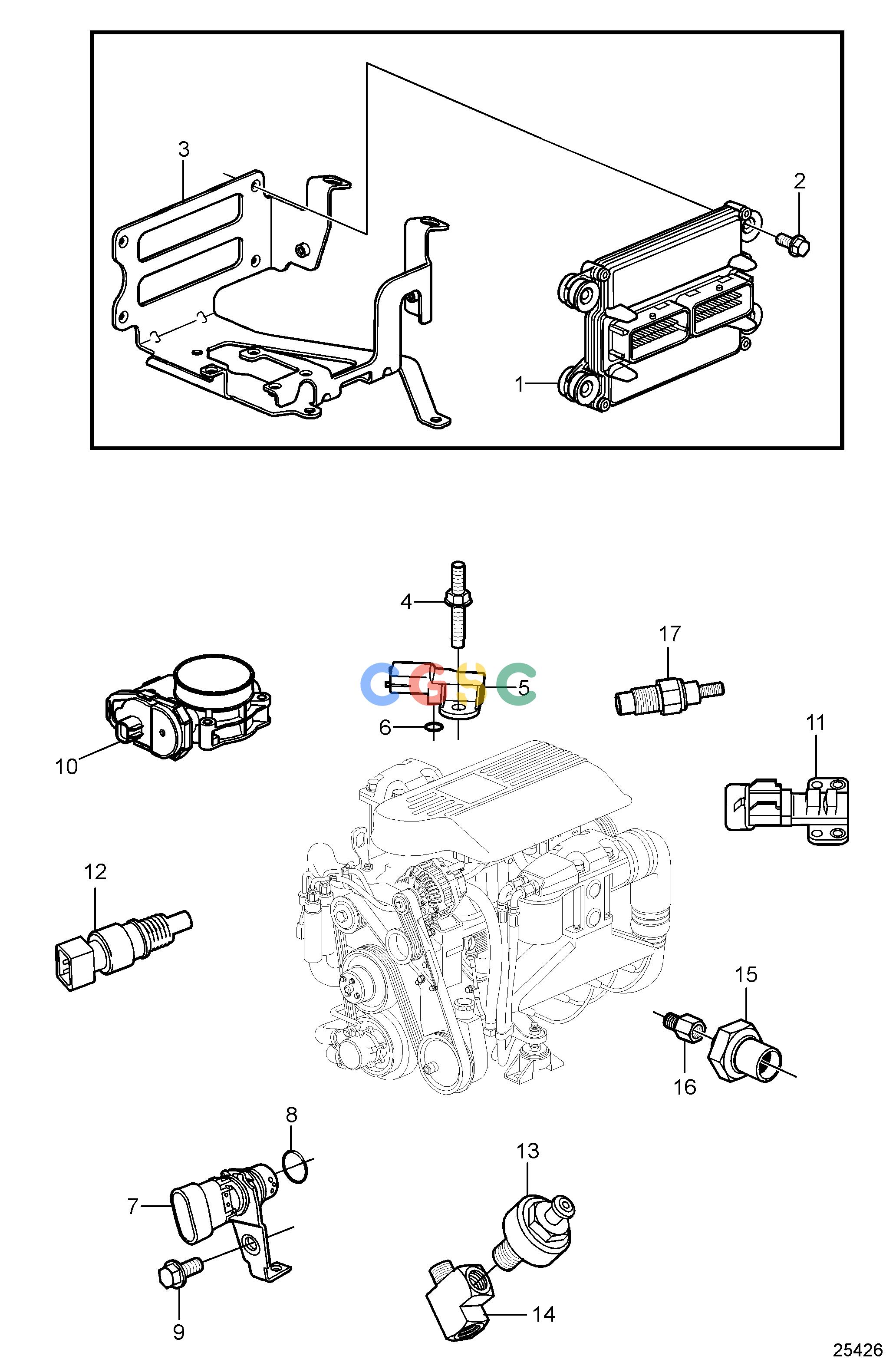 沃尔沃零件查询5.0GXi-270-RIgnitionElectronic Engine ControlEPC Volvo Penta Parts catalog