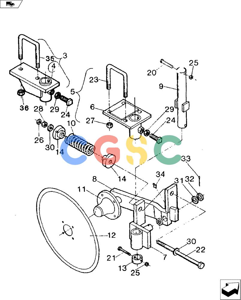 凯斯零件查询(3200) - TOOLBAR - DMI (1/80-12/90) (75.200.08) - 24" SPRING COLTER ASSEMBLY Case Agriculture