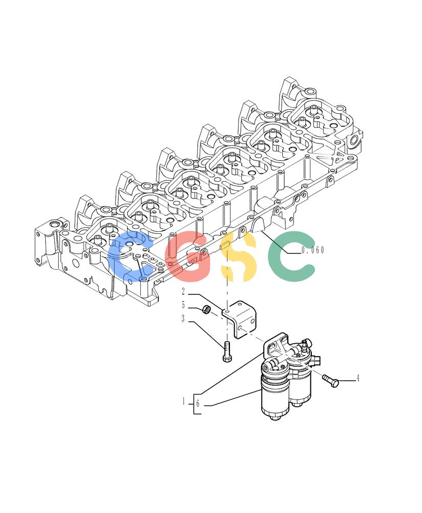 纽荷兰零件查询(E215B) - CRAWLER EXCAVATOR - TIER 3 (NA) - ASN N7DA21001 (1/07-) (9.019[00]) - FUEL FILTER INSTALLATION New Holland Constructuion