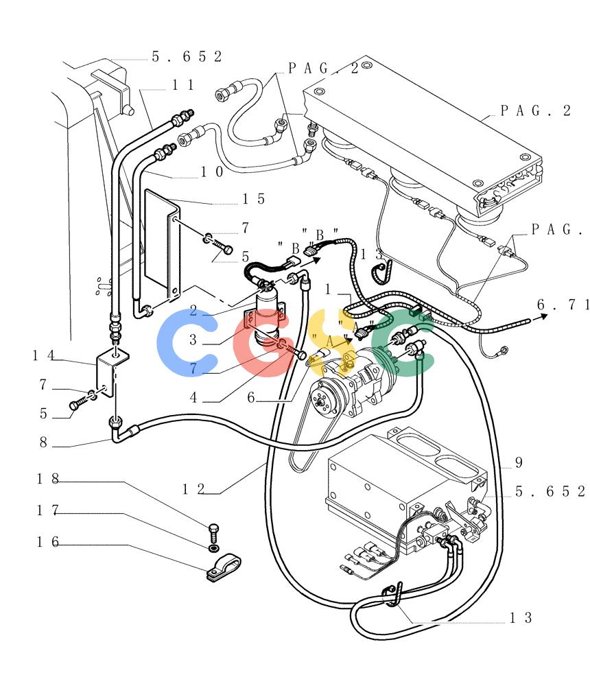 纽荷兰零件查询(DC180PS) - CRAWLER DOZER (11/00-) (9.665[03]) - AIR CONDITIONING - PIPING - OPTIONAL CODE 76066319 New Holland Constructuion