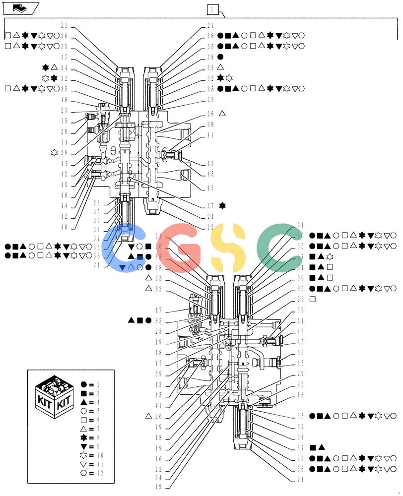 神钢零件查询(ED160 BLADE) - HYDRAULIC EXCAVATOR - ASN LH02-01501 (9/12-12/13) (35.359.AB[03]) - CONTROL VALVE ASSY Kobelco