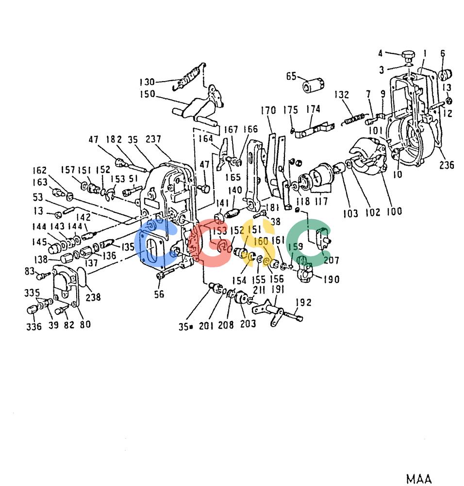 神钢零件查询(6D22-TC) - MITSUBISHI DIESEL ENGINE - K912, K912LC, & K916 (1/83-12/06) (03-008) - GOVERNOR (INNER PARTS) 040-132A Kobelco