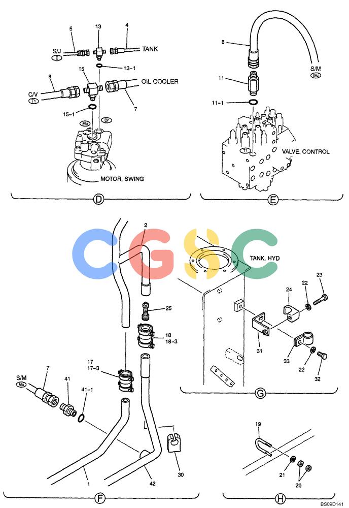 神钢零件查询(NIBBLER) - & BREAKER - SK70SR-1E SHORT RADIUS EXCAVATOR ASN YT02-04001 (4/03-12/04) (06-021[02]) - UPPER HYDRAULIC LINES (NIBBLER & BREAKER), (YT32H00009F2), PAGE 2 OF 2 Kobelco