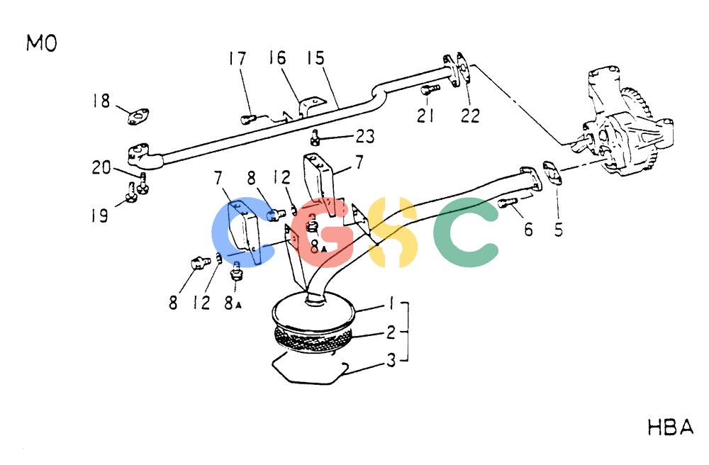 神钢零件查询(6D16-T) - MITSUBISHI DIESEL ENGINE - K907 & MD180LC (1/87-12/06) (02-012) - OIL STRAINER Kobelco