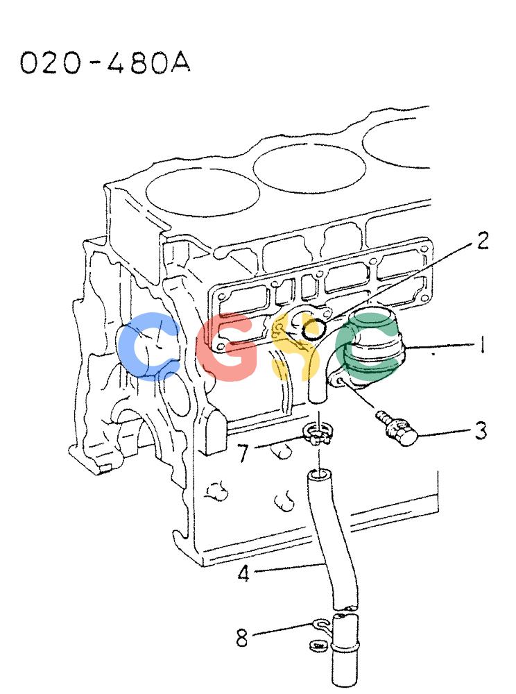 神钢零件查询(6D22CT) - MITSUBISHI DIESEL ENGINE - K909A, K910, K912 & K935 (1/76-12/06) (01-023) - BREATHER & OIL FILLER Kobelco