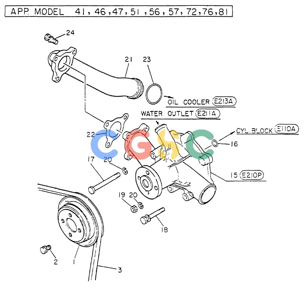 神钢零件查询(FD6T04) - NISSAN DIESEL ENGINE - LK500 (1/06-12/06) (06-004[01]) - PUMP-WATER (FITTING PARTS) Kobelco