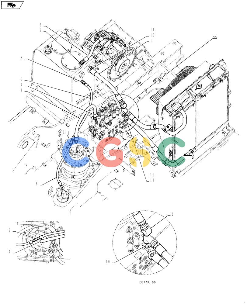 神钢零件查询(SK170 ACERA M-9) - CRAWLER EXCAVATOR - TIER 3 NON-REGULATED (1/12-12/13) (35.310.AG[02]) - HYD. LINE, RETURN Kobelco