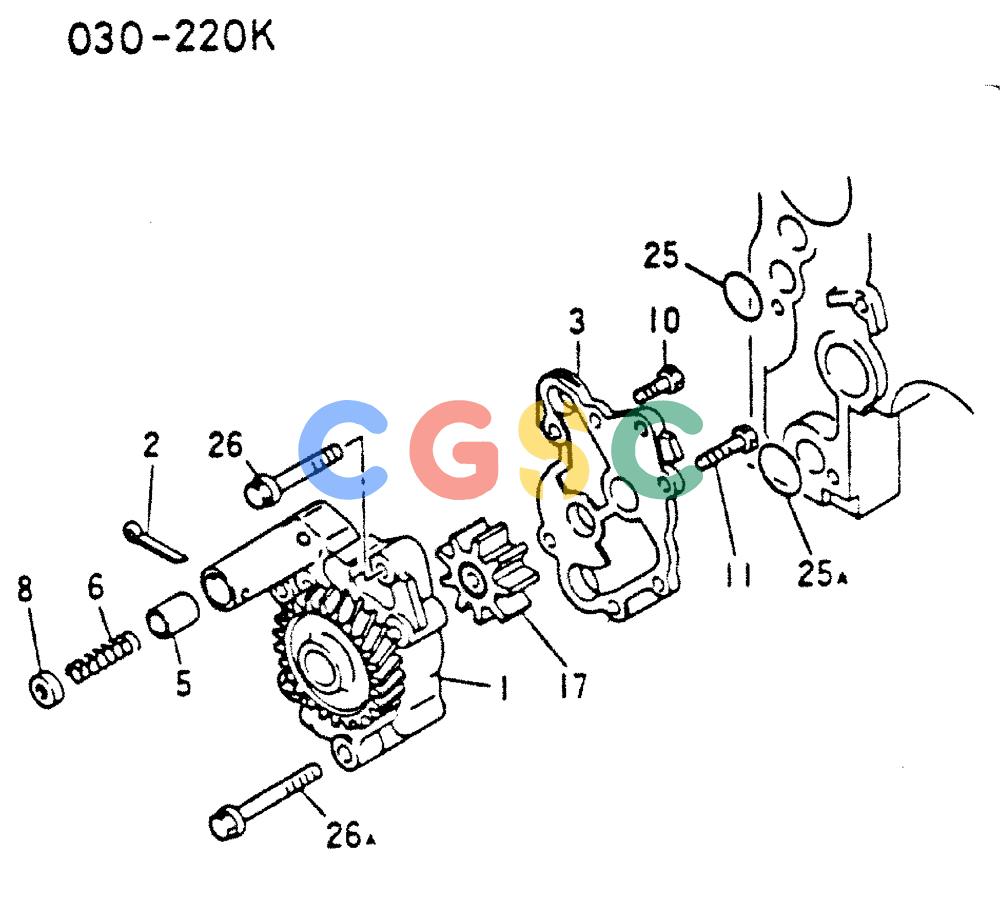 神钢零件查询(MD200C) - EXCAVATOR BTW YQU0701 - YQU2000 (1/80-12/06) (17-039) - OIL PUMP & GEAR TRAIN 030-220K Kobelco