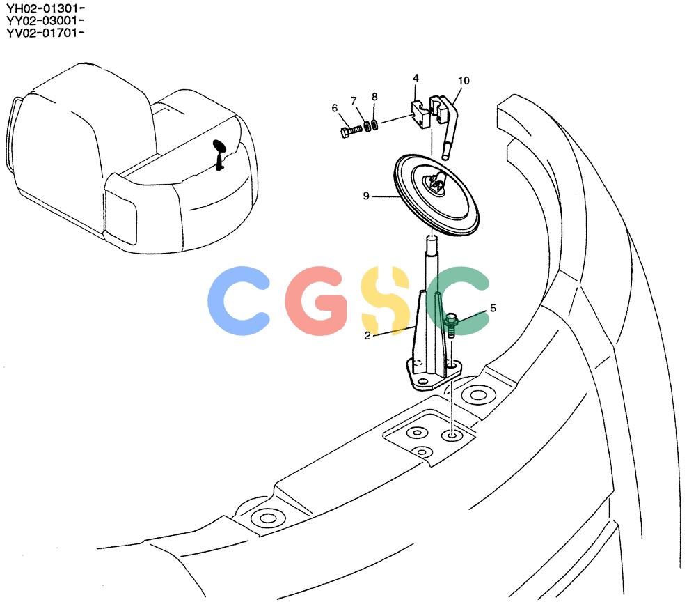 神钢零件查询(ED150-1E) - BLADE RUNNER EXCAVATOR/DOZER ASN YL05-00555 (11/03-12/04) (01-031) - MIRROR, P/N LC52C00002F2 Kobelco
