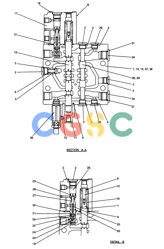 纽荷兰零件查询(E70) - MIDI CRAWLER EXCAVATOR (NA) (1/06-) (166) - VALVE ASSEMBLY, CONTROL (SEPARATE, NIBBLER & BREAKER, ROTARY FORK) New Holland Constructuion