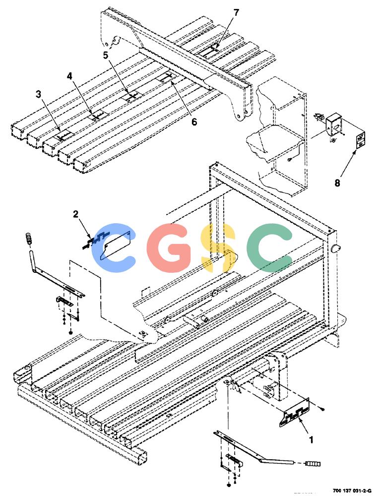 凯斯零件查询(8585) - CASE IH LARGE (3 X 4) RECTANGLER BALER (1/98-12/00) (9-12) - DECALS LOCATION DIAGRAM, EJECTOR Case Agriculture