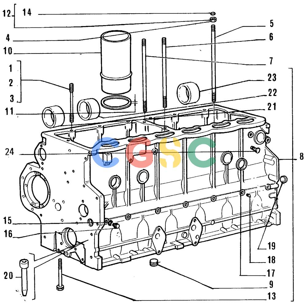 纽荷兰零件查询(FL14E) - CRAWLER LOADER (A1.01[001]) - CRANKCASE AND CYLINDER HEAD New Holland Constructuion