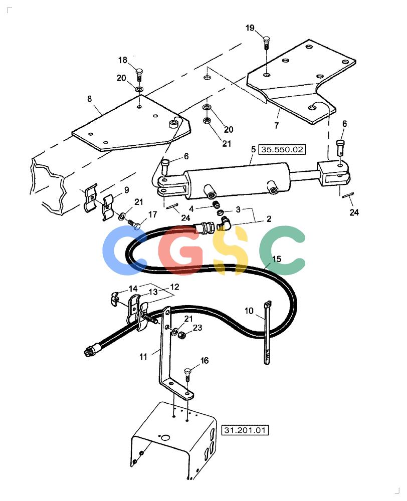凯斯零件查询(SB541C) - SMALL SQUARE BALER (9/09-12/10) (35.550.01) - HYDRAULIC TONGUE SWING Case Agriculture