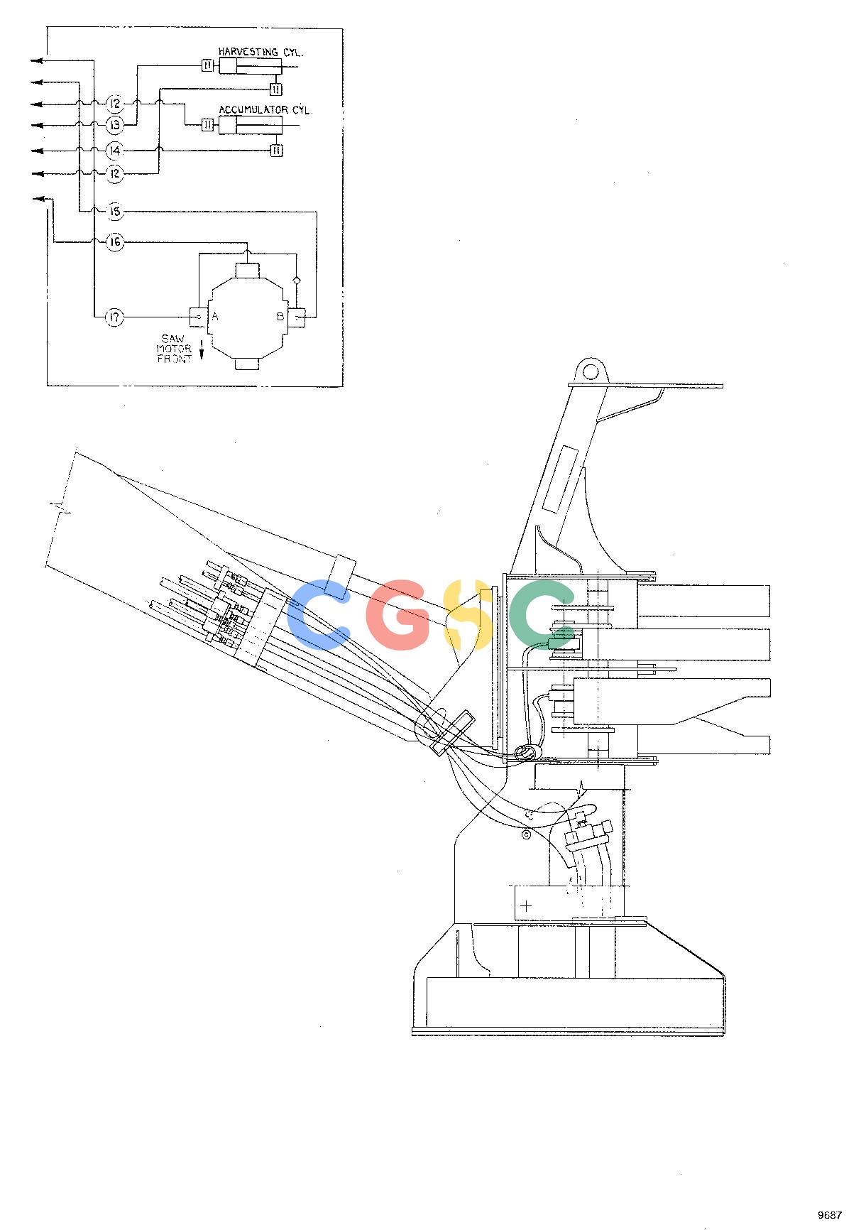 约翰迪尔零件查询TJ2500 - ATTACHMENTS HYDRAULIC SYSTEM FELLING HEAD 20`` ( 62001 - ) 2000-216/10 [2000-216/10]EPC John Deere online