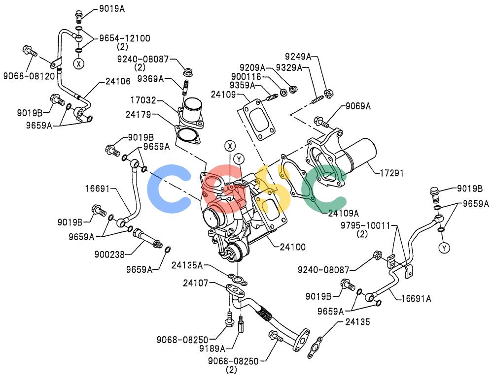 纽荷兰零件查询(E235BSRNLC) - CRAWLER EXCAVATOR ASN YU05-02001 (10-015) - TURBOCHARGER New Holland Constructuion