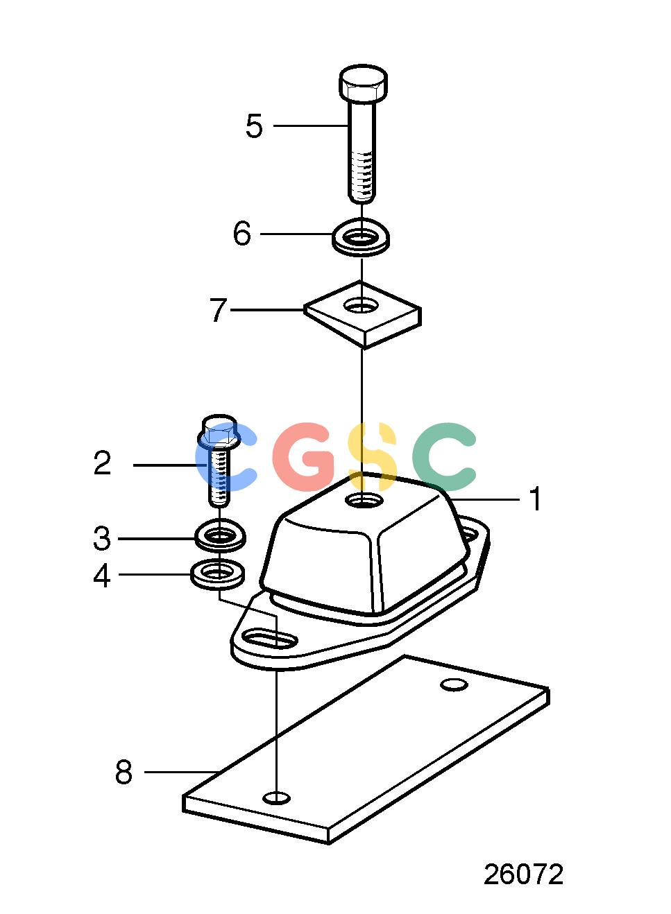 沃尔沃零件查询D5A-T; D5A-TA; D5A-B TA; D7A-T; D7A-TA; D7A-B TAEngineFlexible Engine SuspensionEPC Volvo Penta Parts catalog