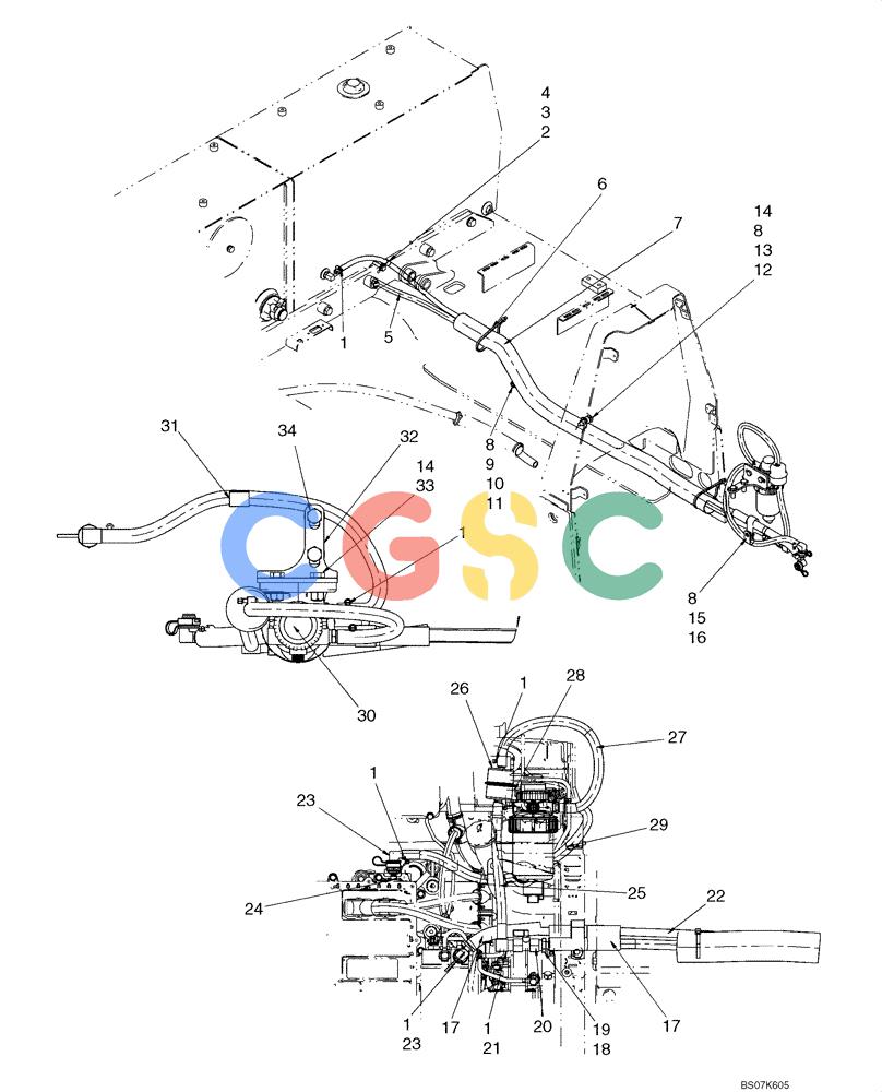 纽荷兰零件查询(D95B) - CRAWLER DOZER TIER 3 (3/08-) (03-05) - FUEL LINES (IF USED) New Holland Constructuion