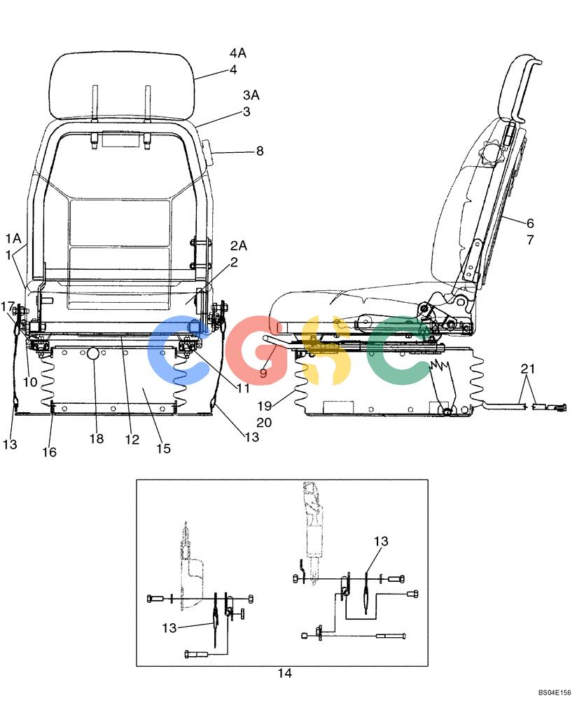 纽荷兰零件查询(D95B) - CRAWLER DOZER TIER 3 (3/08-) (09-17) - SEAT ASSY, AIR SUSPENSION New Holland Constructuion
