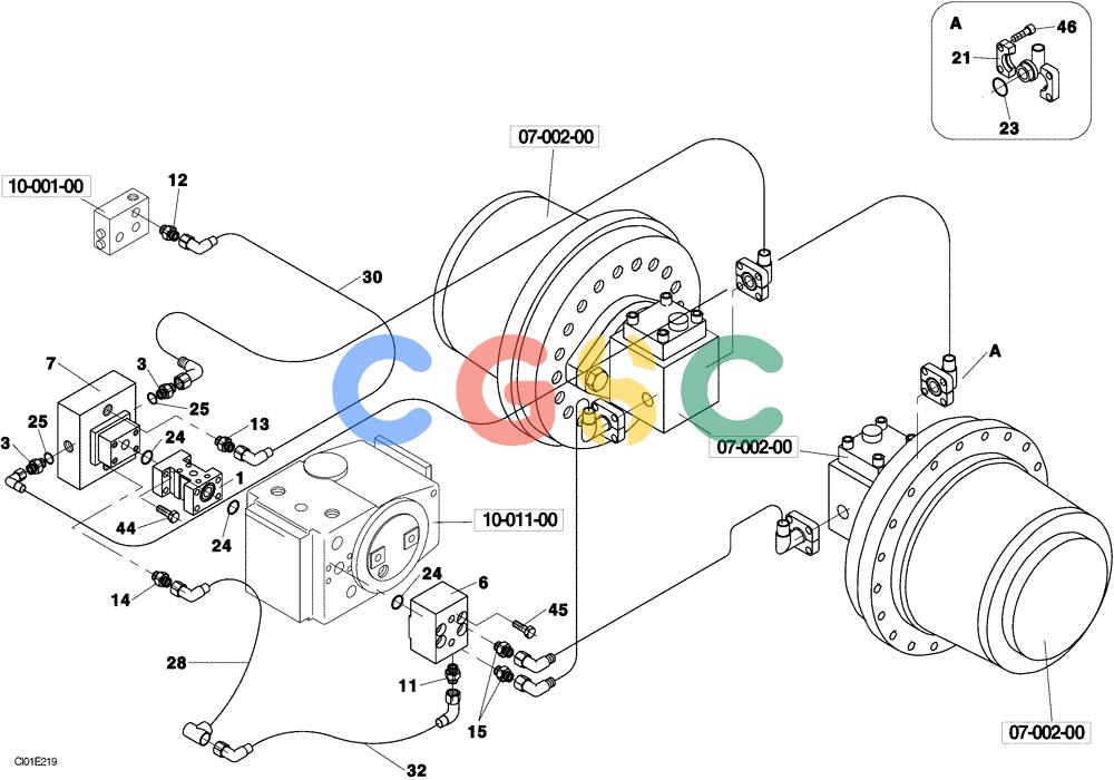 纽荷兰零件查询(CV700) - VIBRATORY ROLLER (9/01-) (09-001-00[01]) - HYDRAULIC CIRCUIT, BRAKING New Holland Constructuion