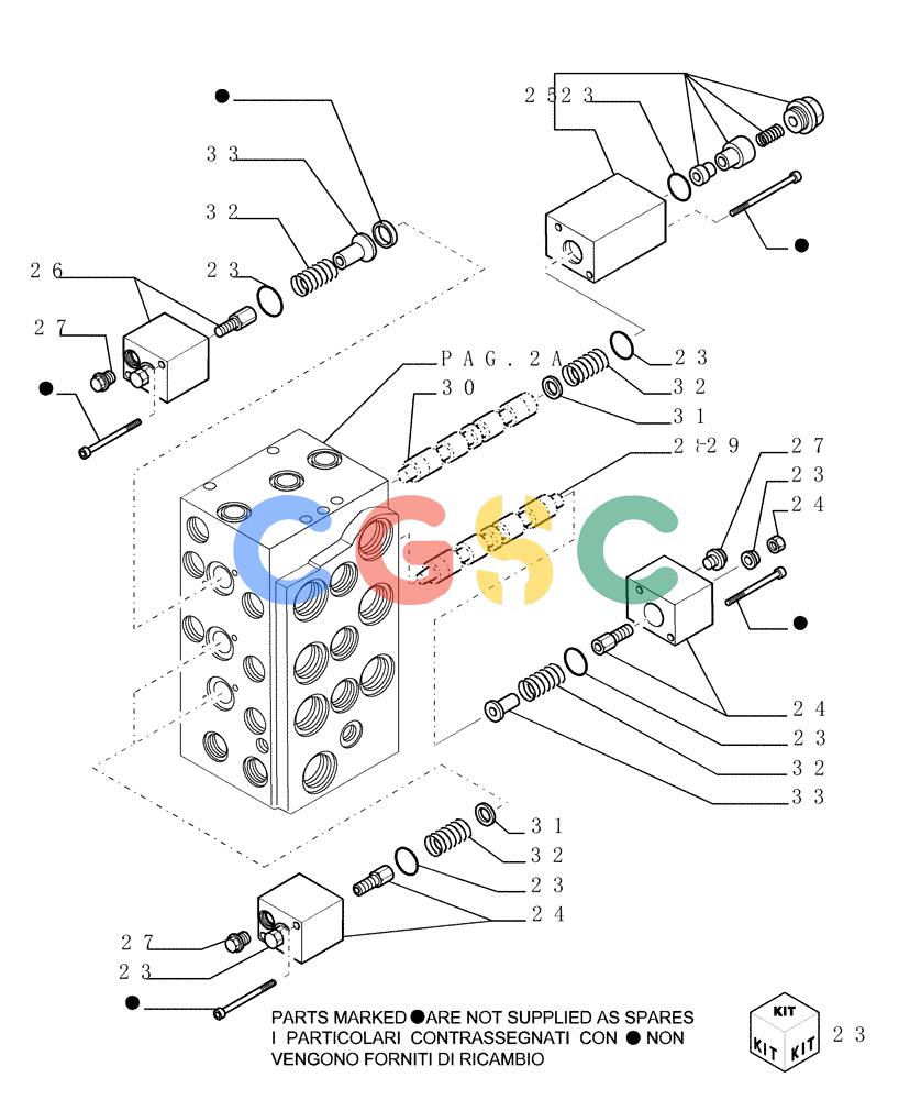 纽荷兰零件查询(D150) - CRAWLER DOZER (1/05-) (3.436[03A]) - EQUIPMENT CONTROL VALVE - VERSION (04) - COMPONENTS New Holland Constructuion
