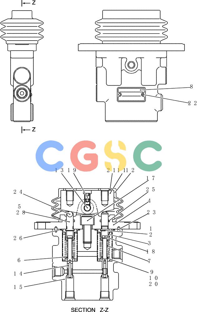 纽荷兰零件查询(E80BMSR) - CRAWLER EXCAVATOR ASN LF05-04001 - (N8TA18060) (HC831-71[1]) - VALVE ASSY, PILOT New Holland Constructuion