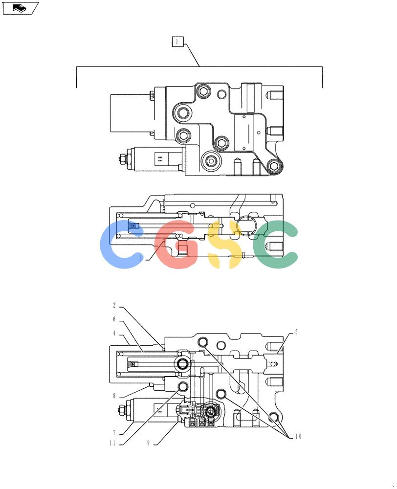 神钢零件查询(SK170 ACERA M-9) - CRAWLER EXCAVATOR - TIER 3 NON-REGULATED (1/12-12/13) (88.100.02[02]) - VALVE, SELECTOR (N & B WITH HAND CONTROL) Kobelco