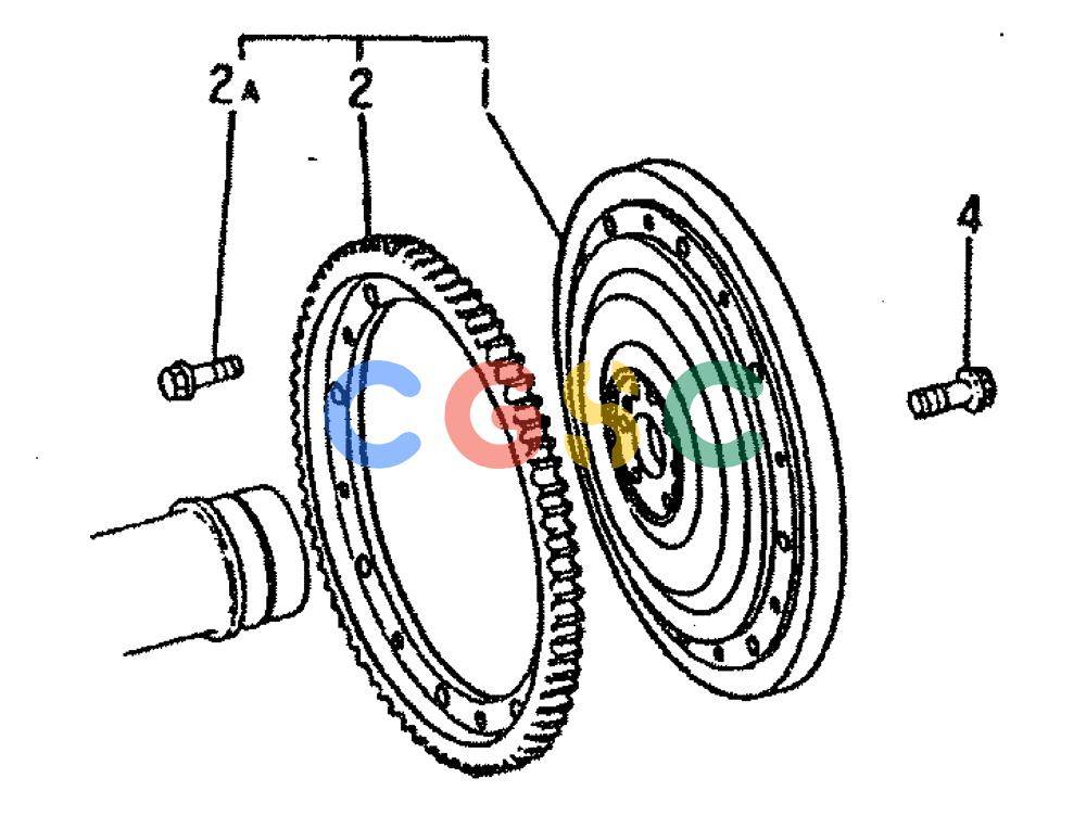 神钢零件查询(6D16-T) - MITSUBISHI DIESEL ENGINE - K909LC & MD240BLC (1/87-12/06) (01-016) - FLYWHEEL P/N ME070236 Kobelco