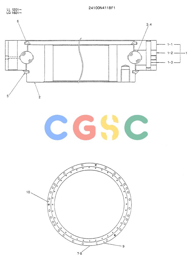 神钢零件查询(K909LC) - MARK II EXCAVATOR BTW LL1207 - LL1487 (1/87-12/03) (06-008) - BEARING ASSY Kobelco