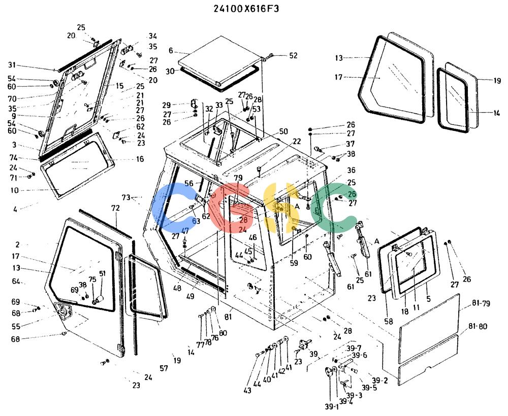 神钢零件查询(K935) - EXCAVATOR BTW L70106 - L70166, LU0067 (1/76-12/03) (11-007) - CAB ASSY, G.M. ENG. MOUNT Kobelco