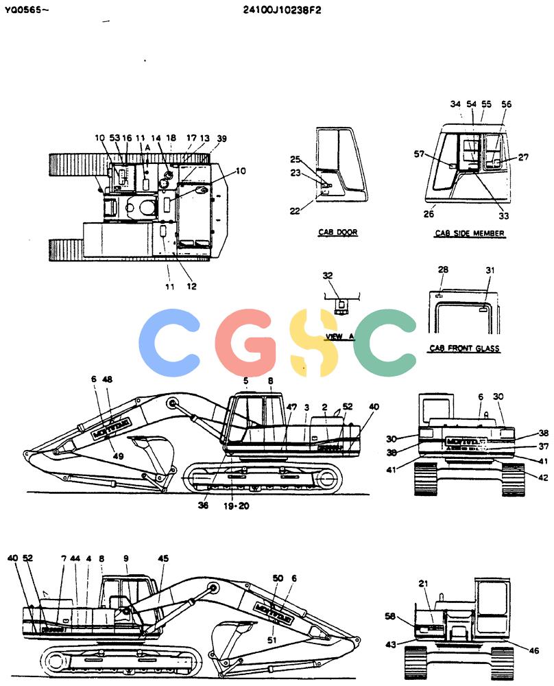 神钢零件查询(MD200BLC) - EXCAVATOR ASN YQ0565 (1/80-12/06) (10-001) - LABEL, NAME-PLATE Kobelco