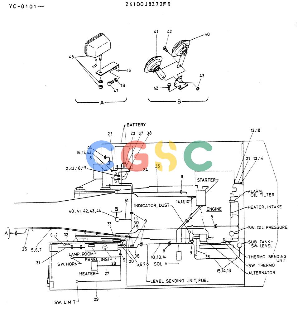 神钢零件查询(MD300LC) - EXCAVATOR BTW YC0101 - YC0300 (1/80-12/06) (05-014) - WIRING ASSY, ELEC Kobelco