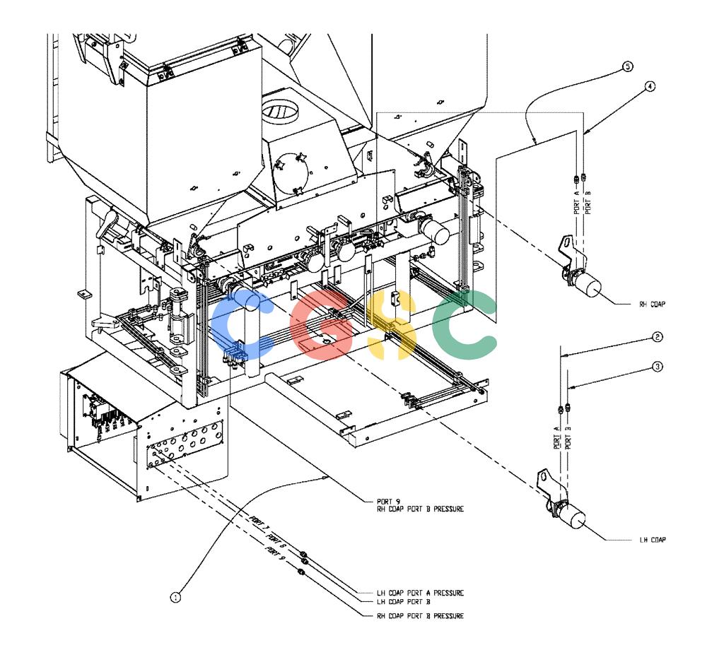 凯斯零件查询(FLX810) - FLEX-AIR APPLICATOR (10/03-8/09) (02-027) - HOSE GROUP, DOUBLE BIN, 37 & 50 CU. FT Case Agriculture