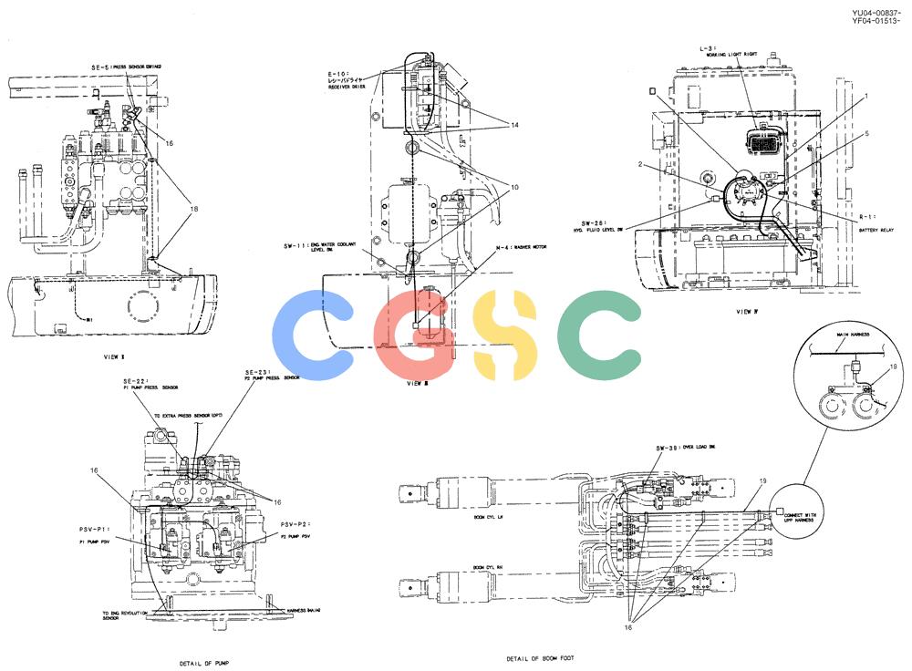 纽荷兰零件查询(E235SRLC) - CRAWLER EXCAVATOR BTW YU04-00837 - YU04-01417 (01-061[02]) - HARNESS ASSY, UPP New Holland Constructuion