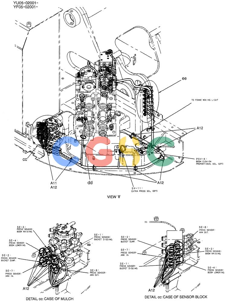 纽荷兰零件查询(E235BSRNLC) - CRAWLER EXCAVATOR ASN YU05-02001 (01-071[05]) - HARNESS ASSY, UPP, P/N YB13E00023F1 New Holland Constructuion