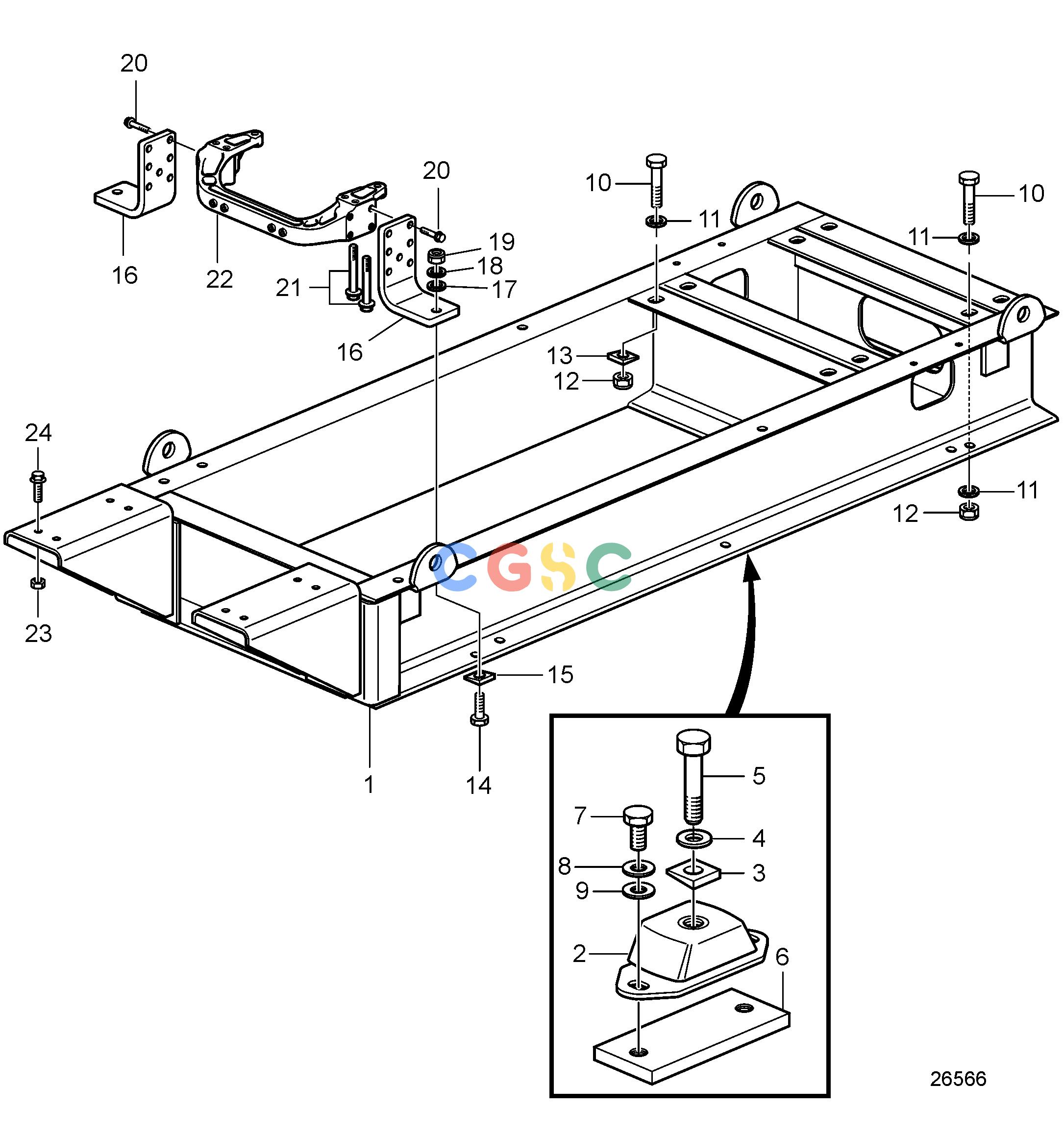 沃尔沃零件查询D13B-F MG; D13B-E MG; D13B-E MG (FE); D13B-F MG (FE)EngineEngine Mounting and FrameEPC Volvo Penta Parts catalog
