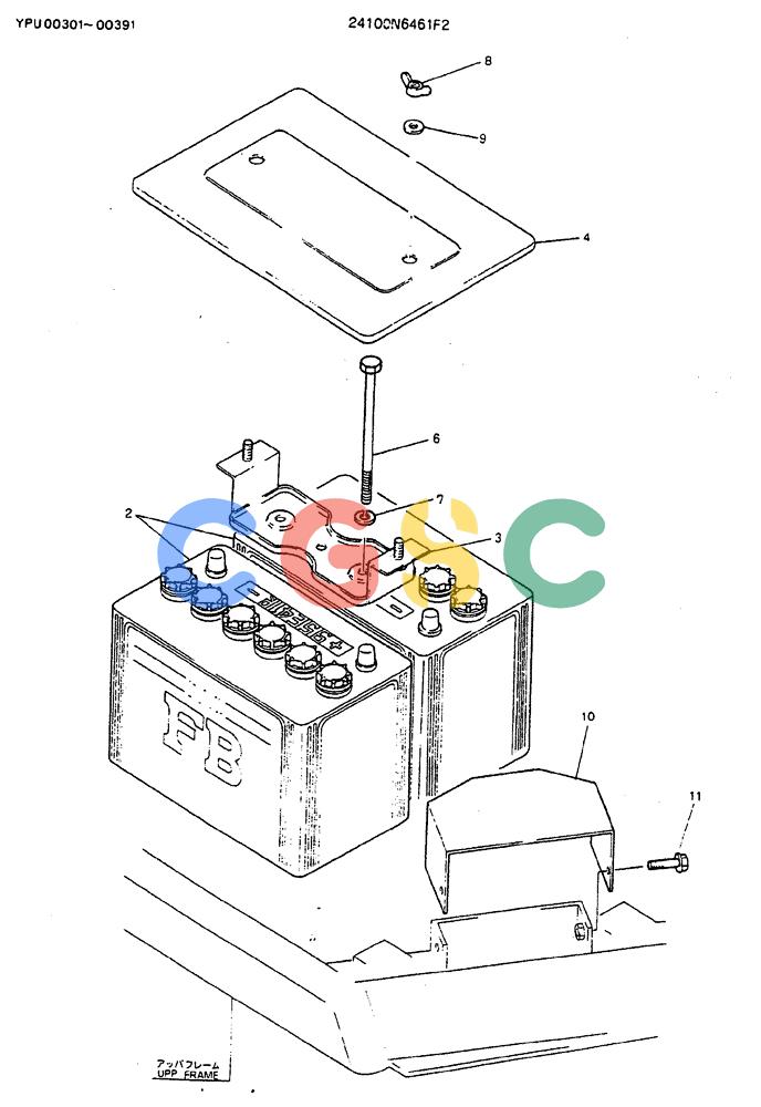 神钢零件查询(MD140C) - EXCAVATOR BTW YPU0301 - YPU0500 (1/80-12/06) (06-002) - BATTERY ASSY P/N 24100N6461F2 Kobelco