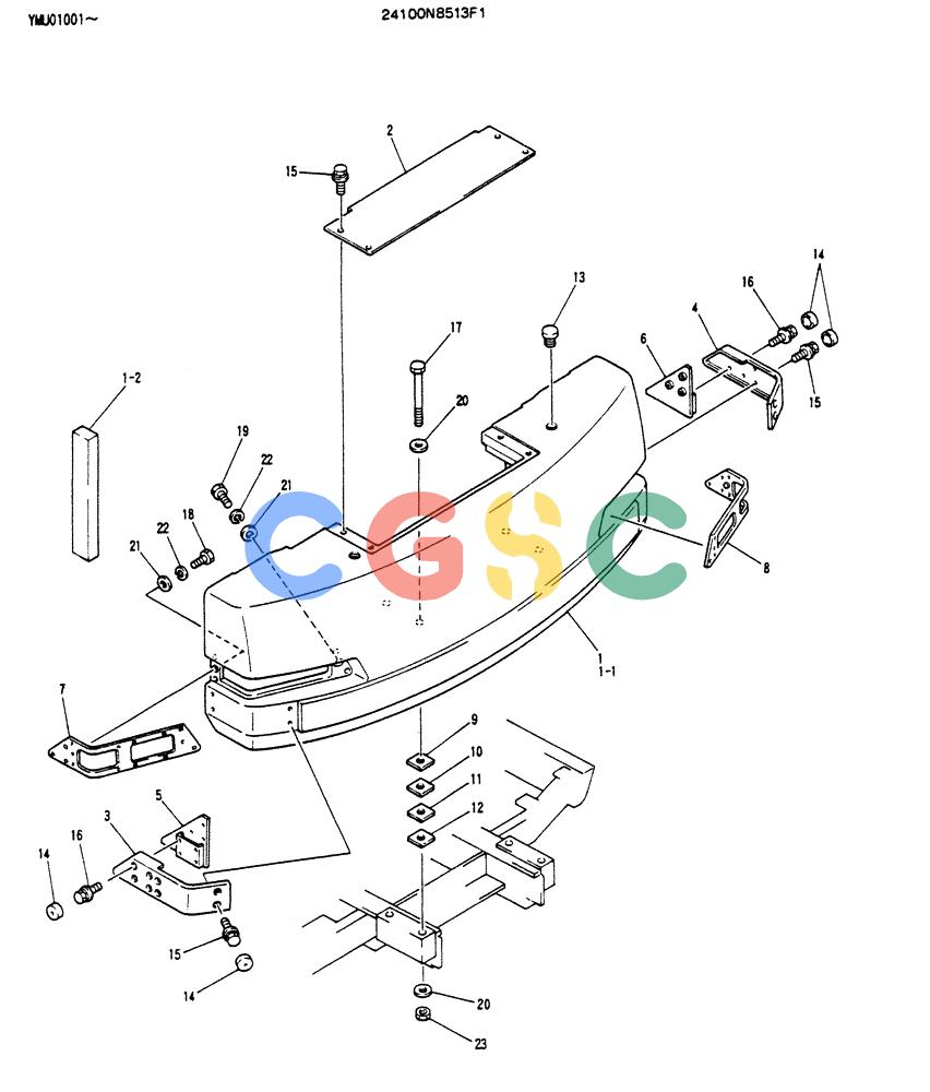 神钢零件查询(SK130LC) - EXCAVATOR BTW YPU1001 - YPU2000 (1/98-12/98) (01-004) - COUNTER-WEIGHT ASSEMBLY Kobelco