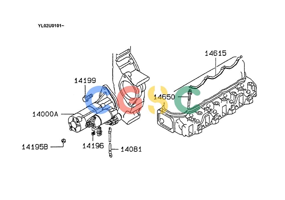 神钢零件查询(ED190LC) - BLADE RUNNER EXCAVATOR/DOZER BTW YL02U0101 - YL03U0135 (1/02-12/06) (07-030[01]) - STARTER Kobelco
