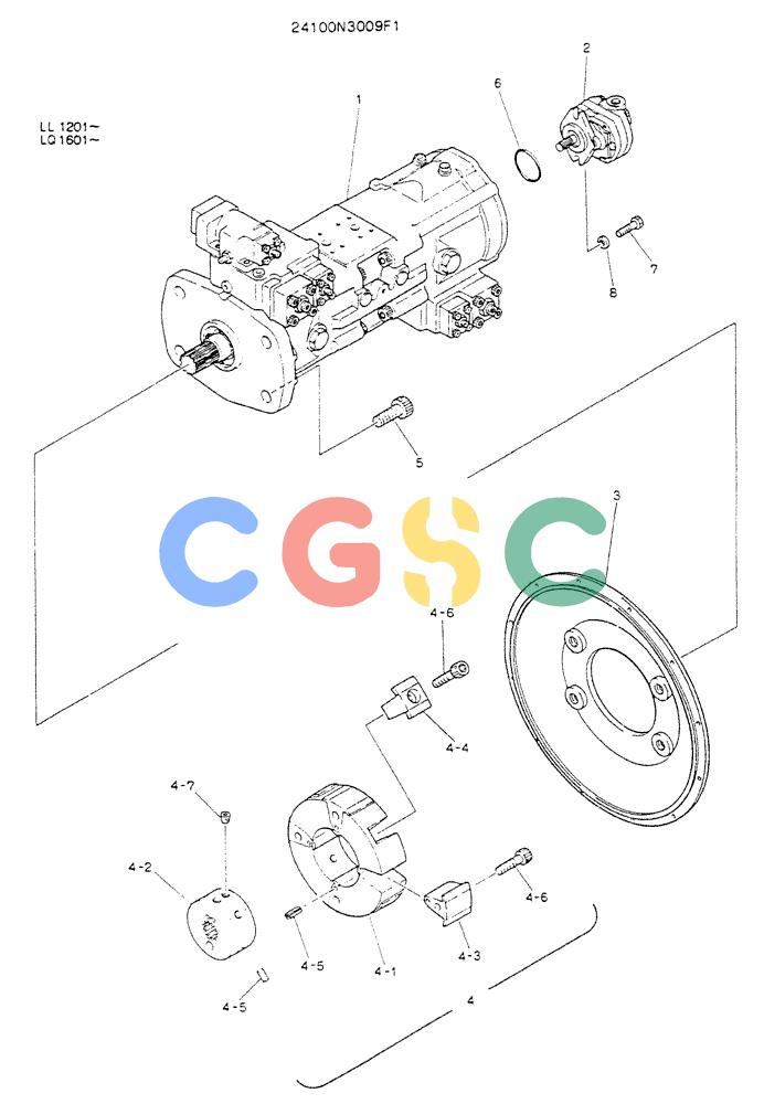 神钢零件查询(K909LC) - MARK II EXCAVATOR BTW LL1207 - LL1487 (1/87-12/03) (05-004) - PUMP ASSY CONNECT Kobelco