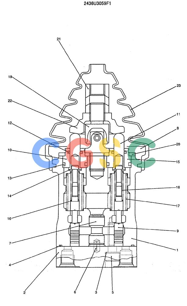 神钢零件查询(ED150) - BLADE RUNNER EXCAVATOR/DOZER ASN YH02-01384 (4/02-12/03) (04-002) - VALVE ASSY, PILOT Kobelco