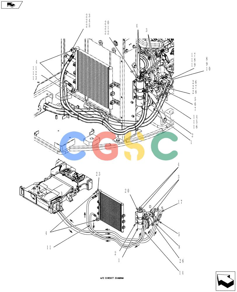 纽荷兰零件查询(E70BSR) - COMPACT CRAWLER EXCAVATOR ASN YT06-18001 (01-080[09]) - AIR CONDITIONING New Holland Constructuion