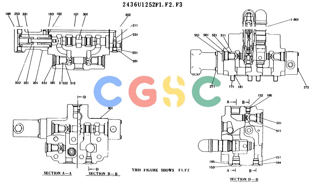 神钢零件查询(K904) - MARK II EXCAVATOR ASN YW1119 (1/88-12/03) (11-029[01]) - VALVE ASSY, CONTROL (SWING) Kobelco