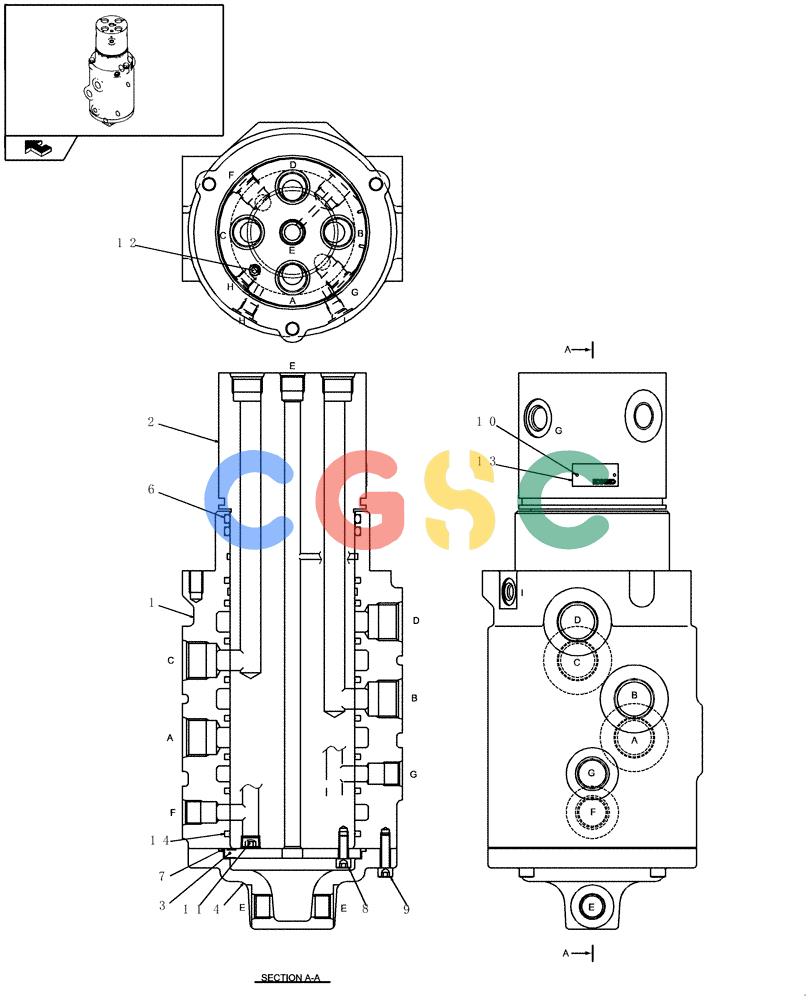 纽荷兰零件查询(E235BSR) - CRAWLER EXCAVATOR (5/07-) (3.061[01]) - JOINT ASSY, SWIVEL New Holland Constructuion