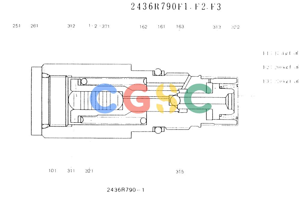神钢零件查询(K907LC) - MARK II EXCAVATOR ASN YQ0565 (NA) (1/87-12/03) (11-010) - VALVE ASSY, P/N 2436R790F1-F3 Kobelco