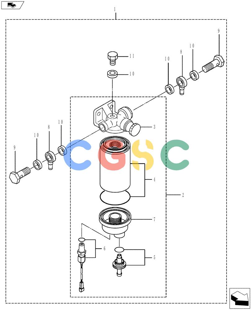 神钢零件查询(ED150-2) - BLADE RUNNER EXCAVATOR/DOZER ASN LH01-01001 (1/09-12/12) (08-030[00]) - FUEL FILTER Kobelco