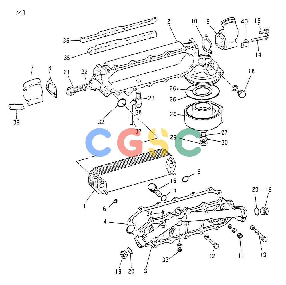 神钢零件查询(8DC9-T) - MITSUBISHI DIESEL ENGINE - K914 & K975 (1/79-12/06) (02-015[02]) - OIL COOLER (INNER PARTS) Kobelco
