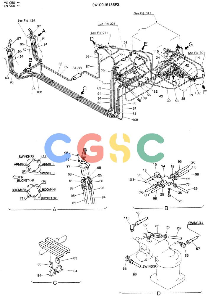 神钢零件查询(K907DLC) - EXCAVATOR ASN YG0501 (1/86-12/03) (03-008[01]) - REMOTE CONTROL ASSY (WRIST CONTROL) Kobelco