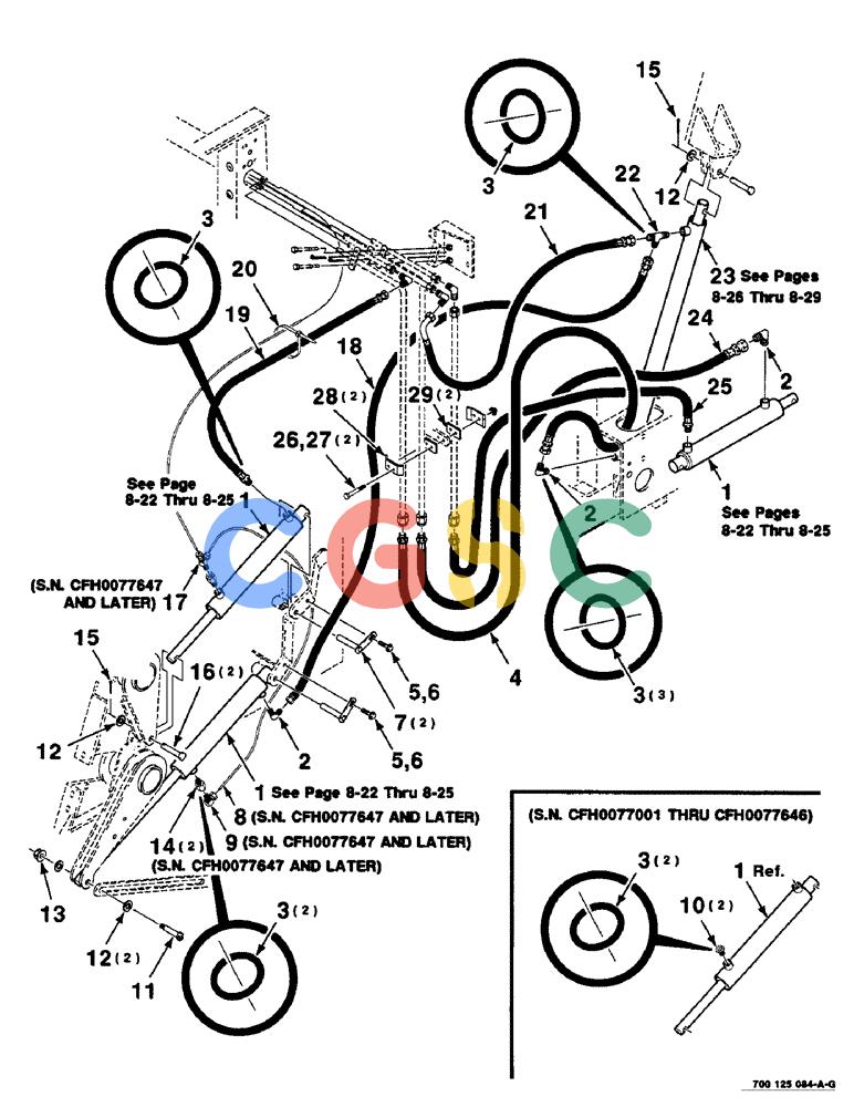 凯斯零件查询(8465) - CASE IH AUTO ROUND BALER (1/91-12/97) (8-18) - HYDRAULIC ASSEMBLY, LEFT Case Agriculture